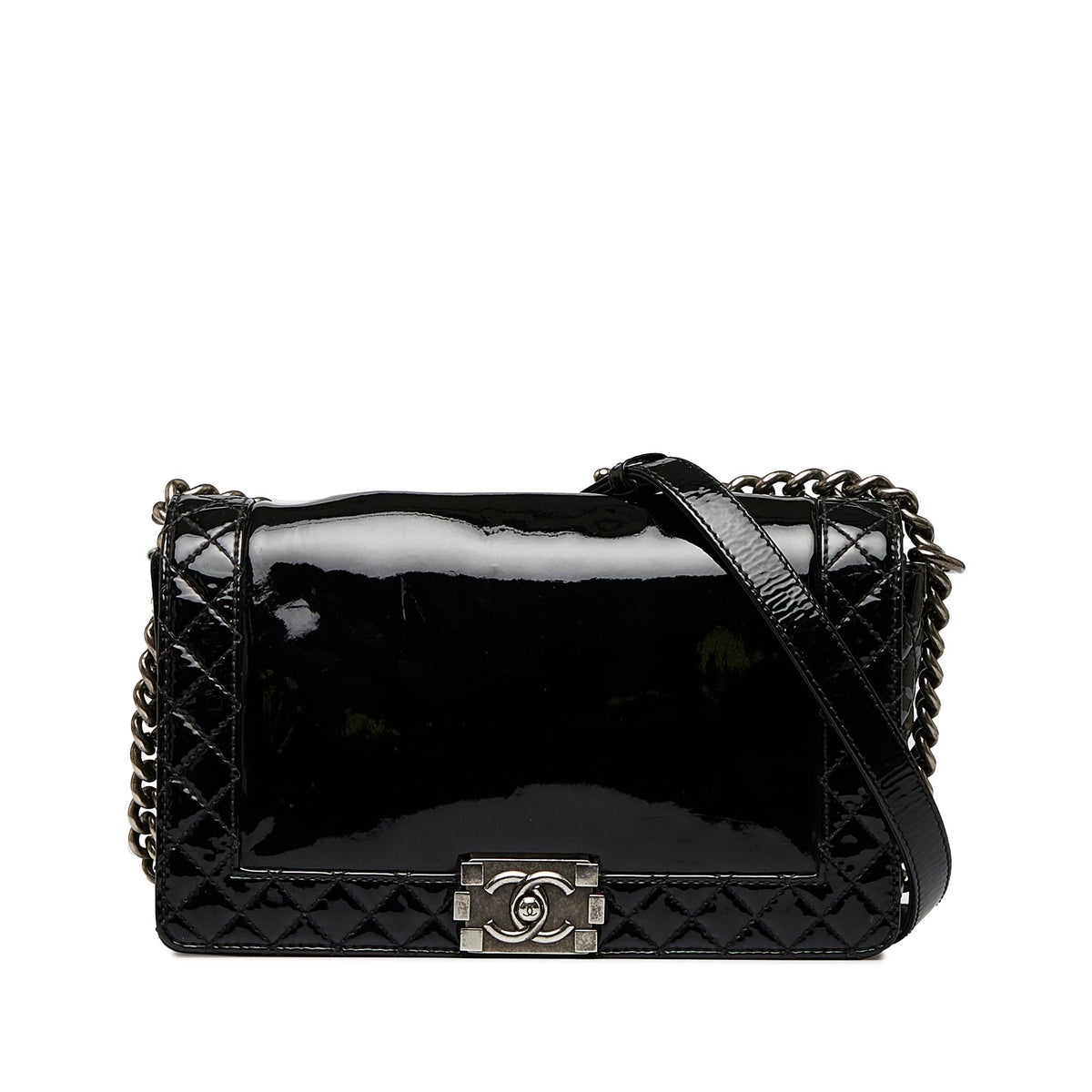 Chanel Medium Patent Boy Reverso Flap