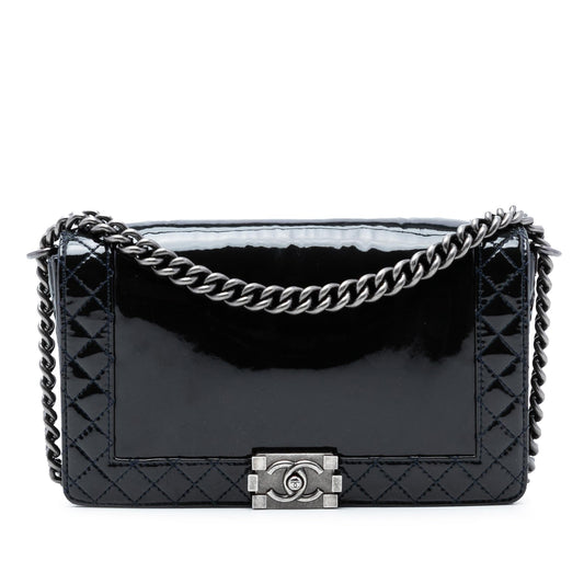 Chanel Medium Patent Boy Reverso Flap