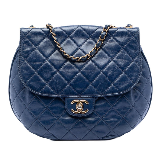 Chanel Medium Quilted Aged Calfskin Bubble CC Flap