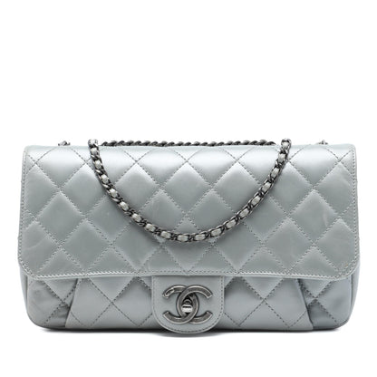 Chanel Medium Quilted Calfskin Coco Pleats Chain Flap