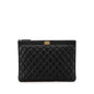 Chanel Medium Quilted Caviar Boy O Case Clutch