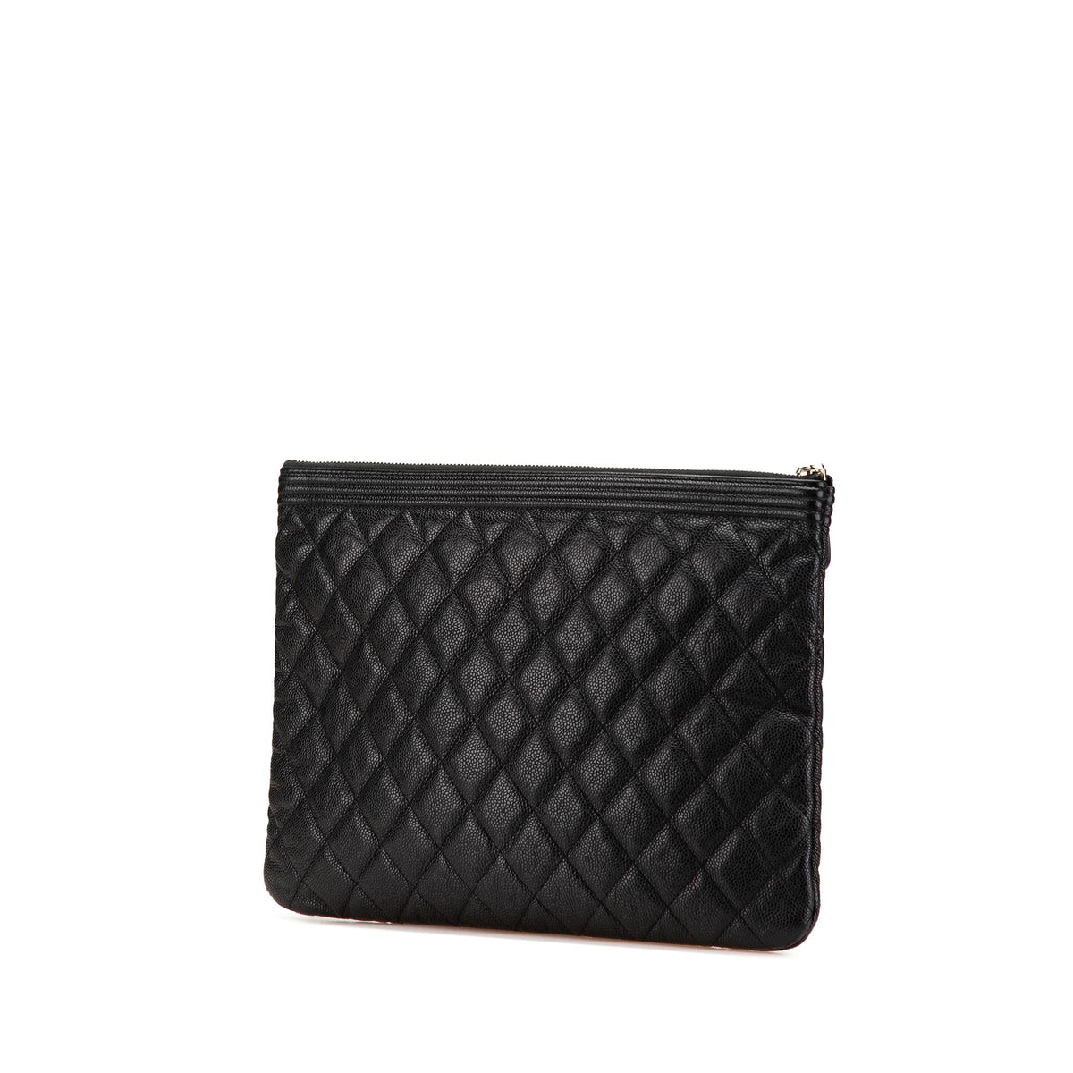 Chanel Medium Quilted Caviar Boy O Case Clutch