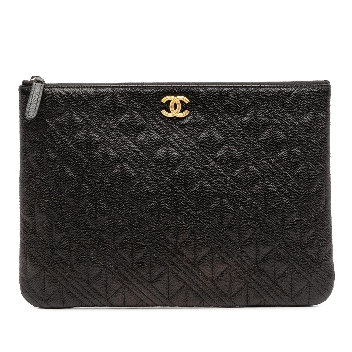 Chanel Medium Quilted Caviar O Case Clutch