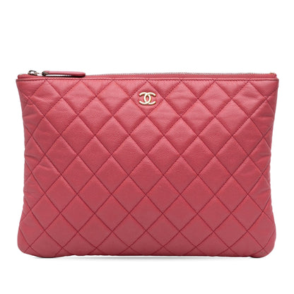 Chanel Medium Quilted Caviar O Case Clutch