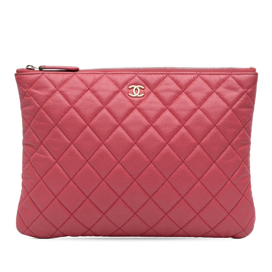 Chanel Medium Quilted Caviar O Case Clutch