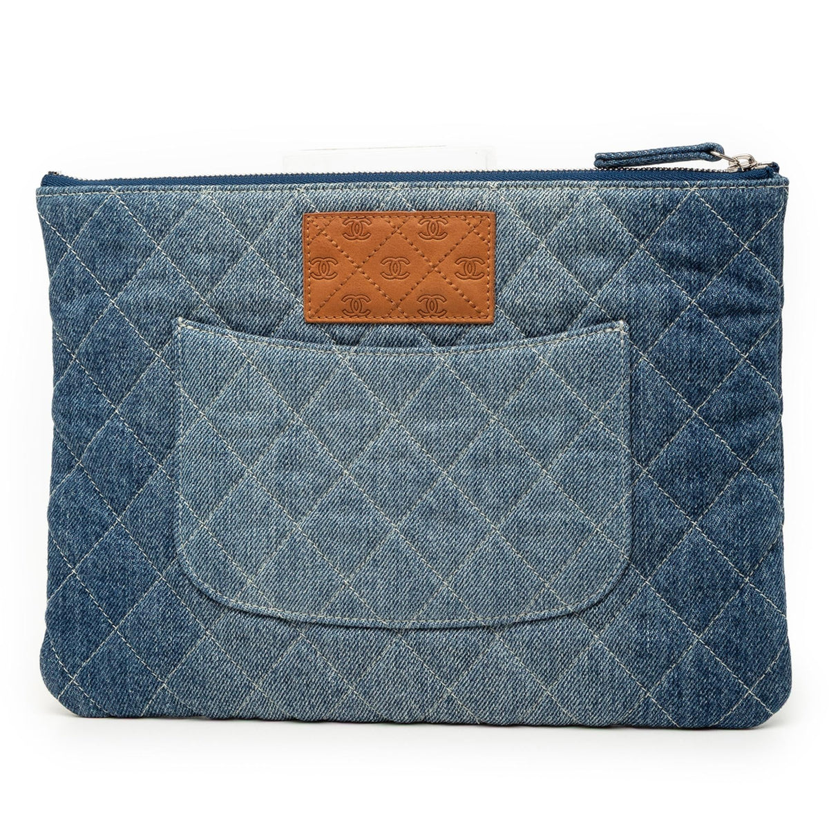 Chanel Medium Quilted Denim O Case Clutch