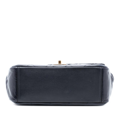 Chanel Medium Quilted Glazed Calfskin Gold Bar Top Handle Flap