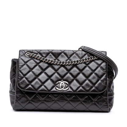 Chanel Medium Quilted Glazed Calfskin Lady Pearly Flap