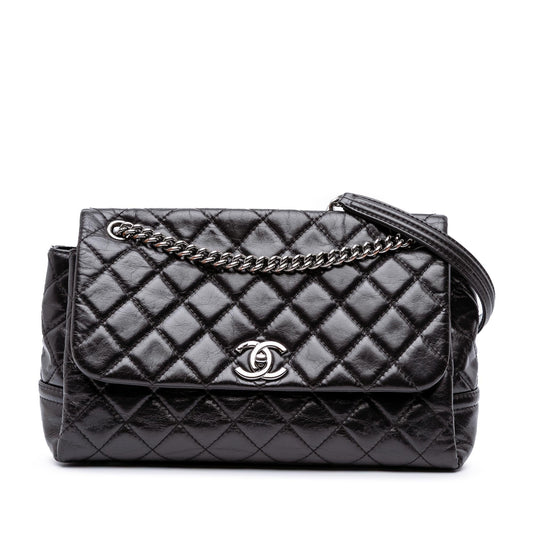 Chanel Medium Quilted Glazed Calfskin Lady Pearly Flap