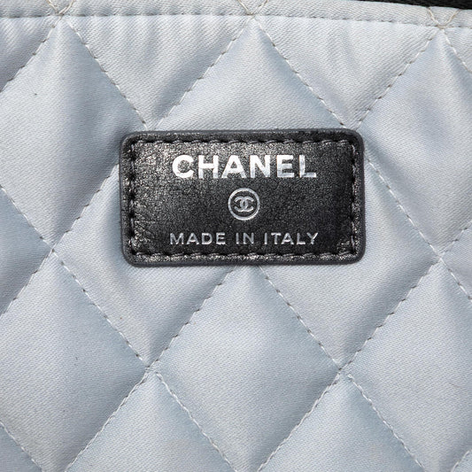 Chanel Medium Quilted Iridescent Calfskin Flower CC O Case Clutch