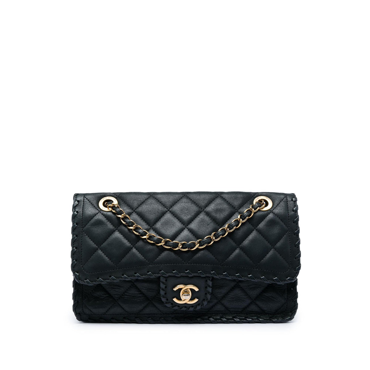 Chanel Medium Quilted Iridescent Calfskin Happy Stitch Flap