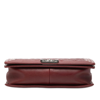 Chanel Medium Quilted Lambskin Double Stitch Boy Flap