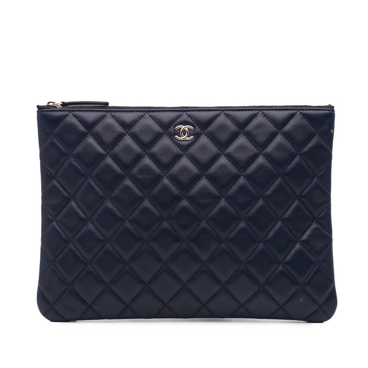 Chanel Medium Quilted Lambskin O Case Clutch