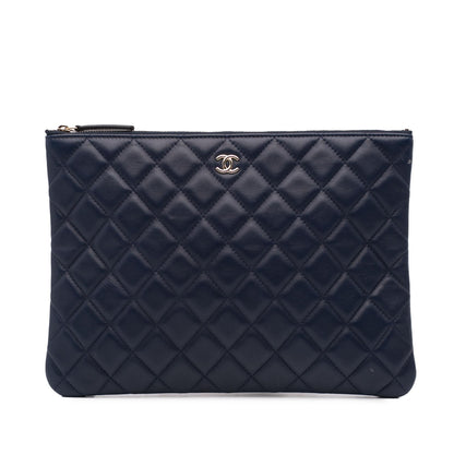 Chanel Medium Quilted Lambskin O Case Clutch