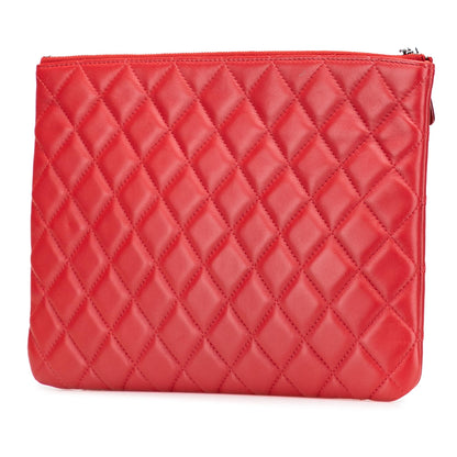 Chanel Medium Quilted Lambskin O Case Clutch