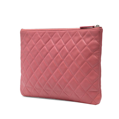 Chanel Medium Quilted Lambskin O Case Clutch