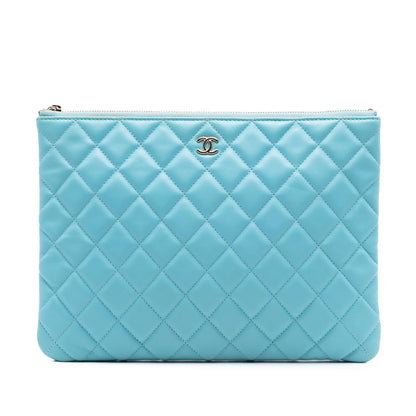 Chanel Medium Quilted Lambskin O Case Clutch