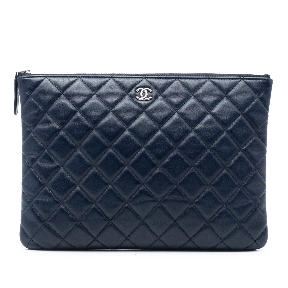 Chanel Medium Quilted Lambskin O Case Clutch