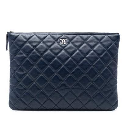 Chanel Medium Quilted Lambskin O Case Clutch