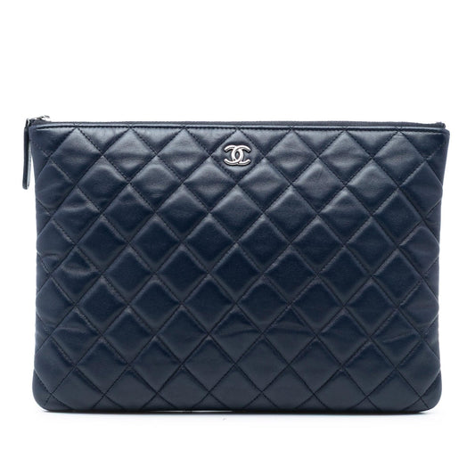 Chanel Medium Quilted Lambskin O Case Clutch