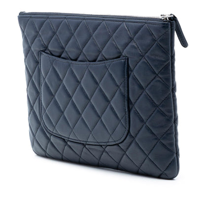 Chanel Medium Quilted Lambskin O Case Clutch