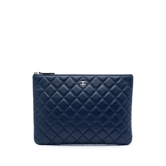 Chanel Medium Quilted Lambskin O Case Clutch