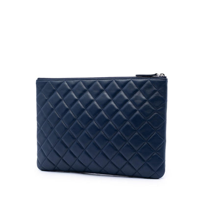 Chanel Medium Quilted Lambskin O Case Clutch