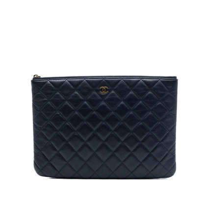 Chanel Medium Quilted Lambskin O Case Clutch