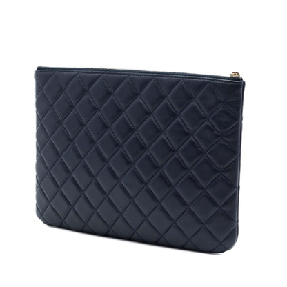 Chanel Medium Quilted Lambskin O Case Clutch