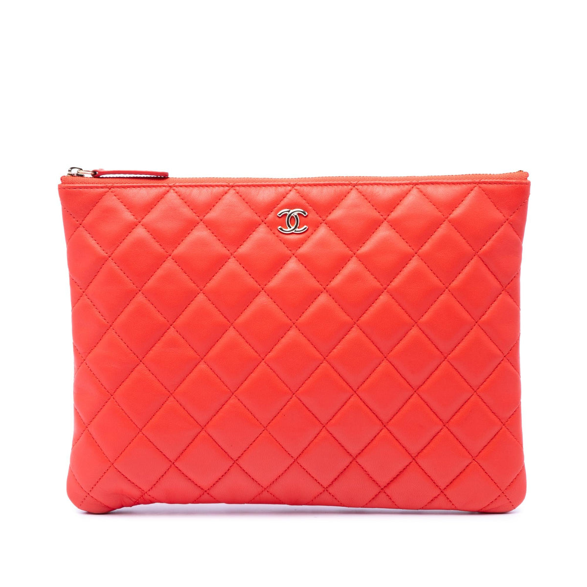 Chanel Medium Quilted Lambskin O Case Clutch
