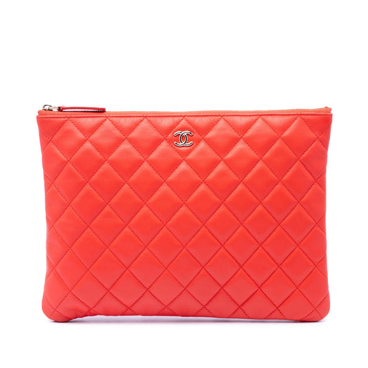Chanel Medium Quilted Lambskin O Case Clutch