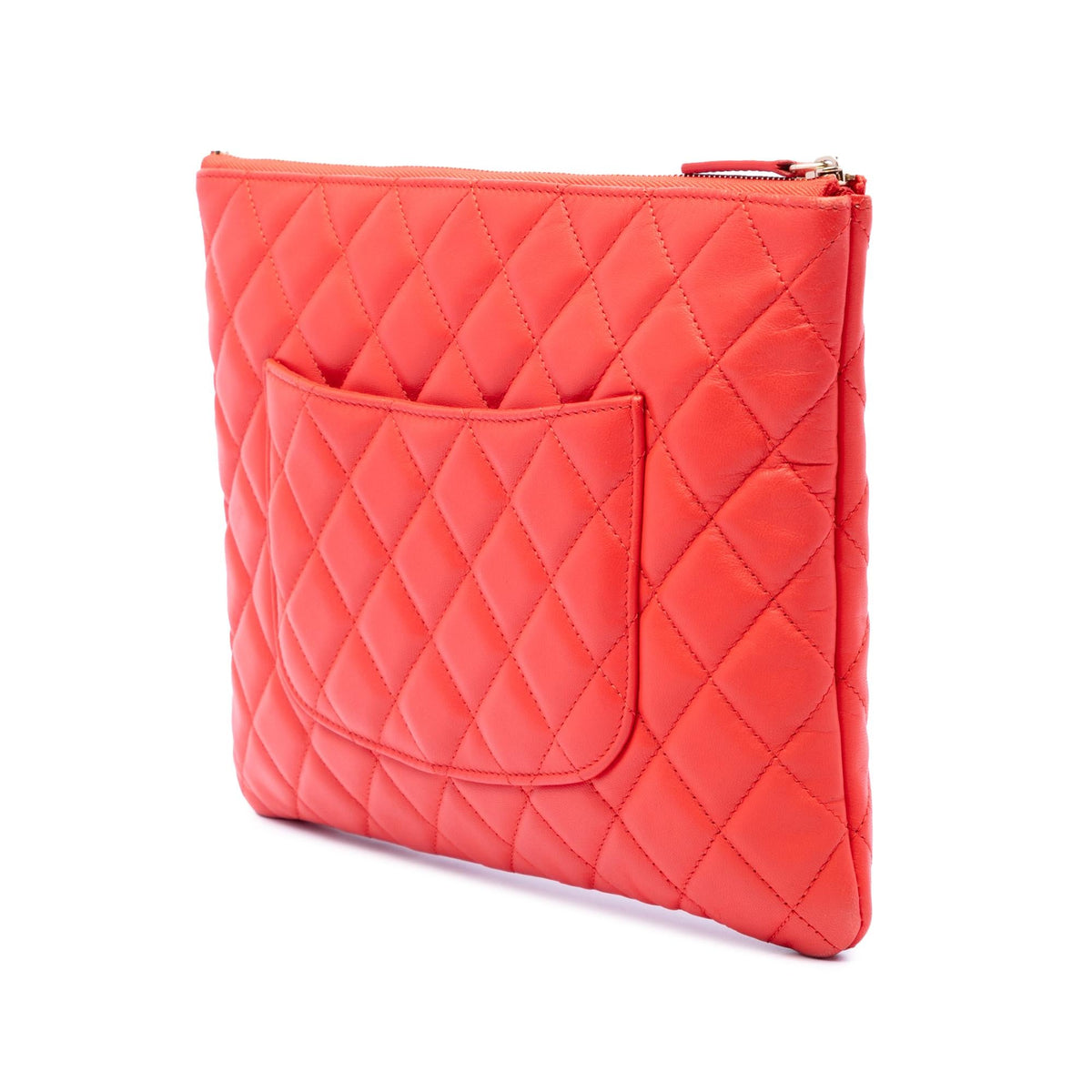 Chanel Medium Quilted Lambskin O Case Clutch