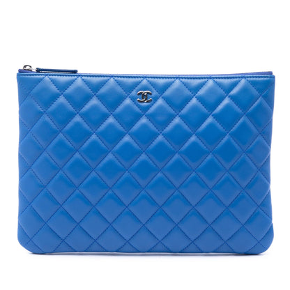 Chanel Medium Quilted Lambskin O Case Clutch
