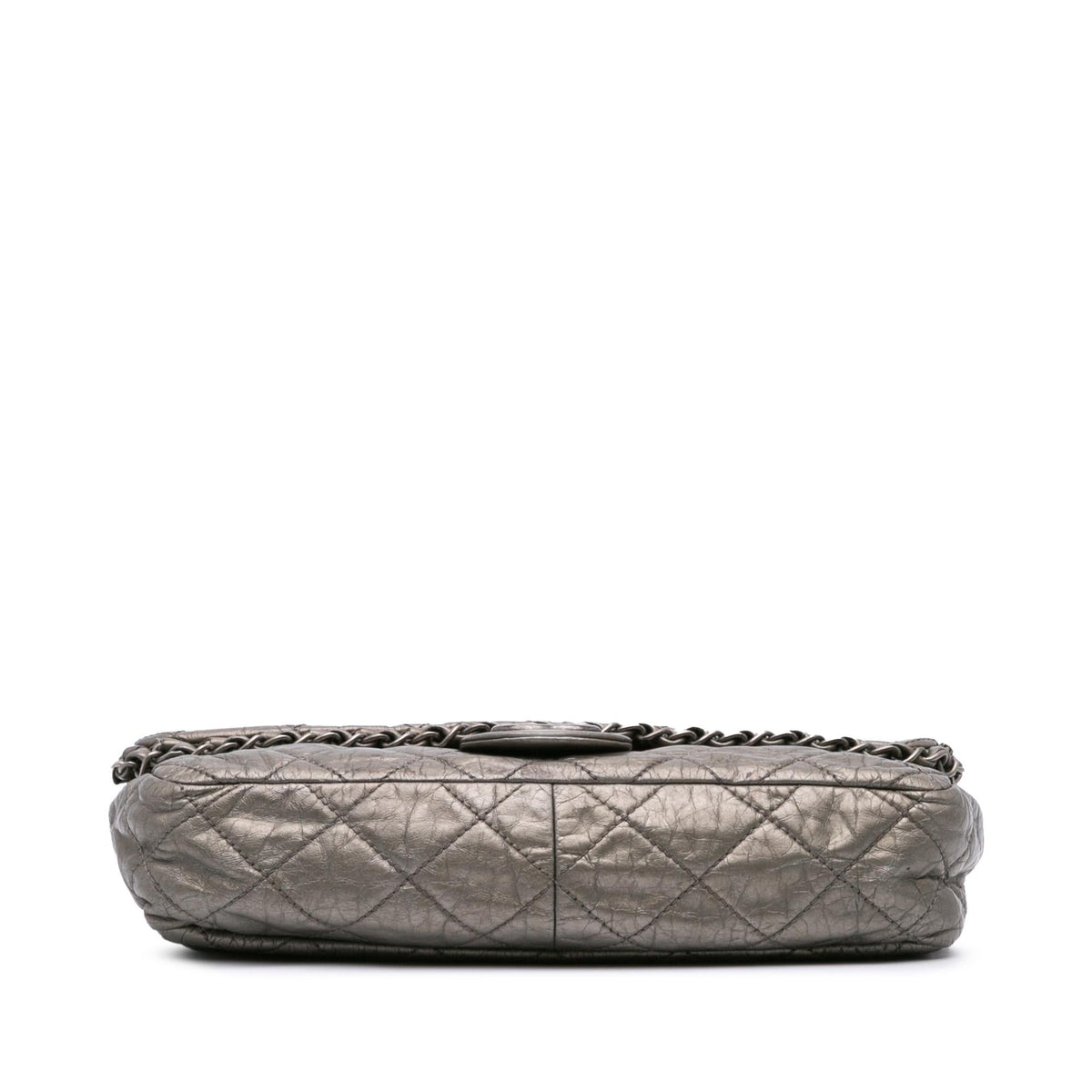 Chanel Medium Quilted Metallic Aged Calfskin Chain Me Flap