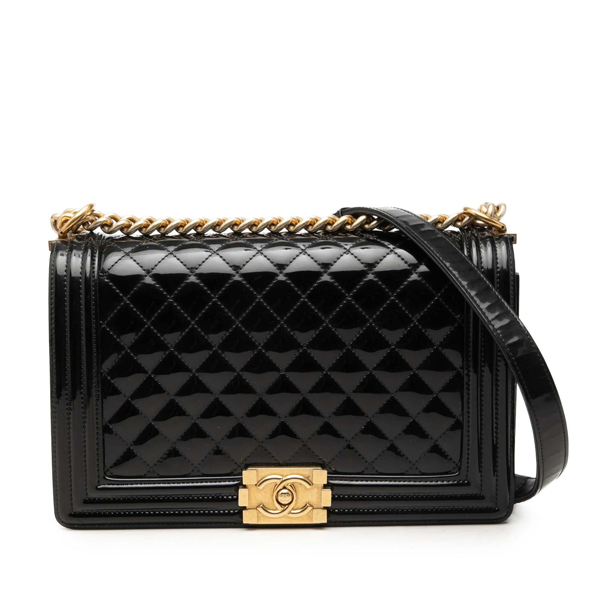 Chanel Medium Quilted Patent Boy Flap