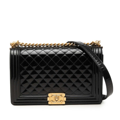 Chanel Medium Quilted Patent Boy Flap