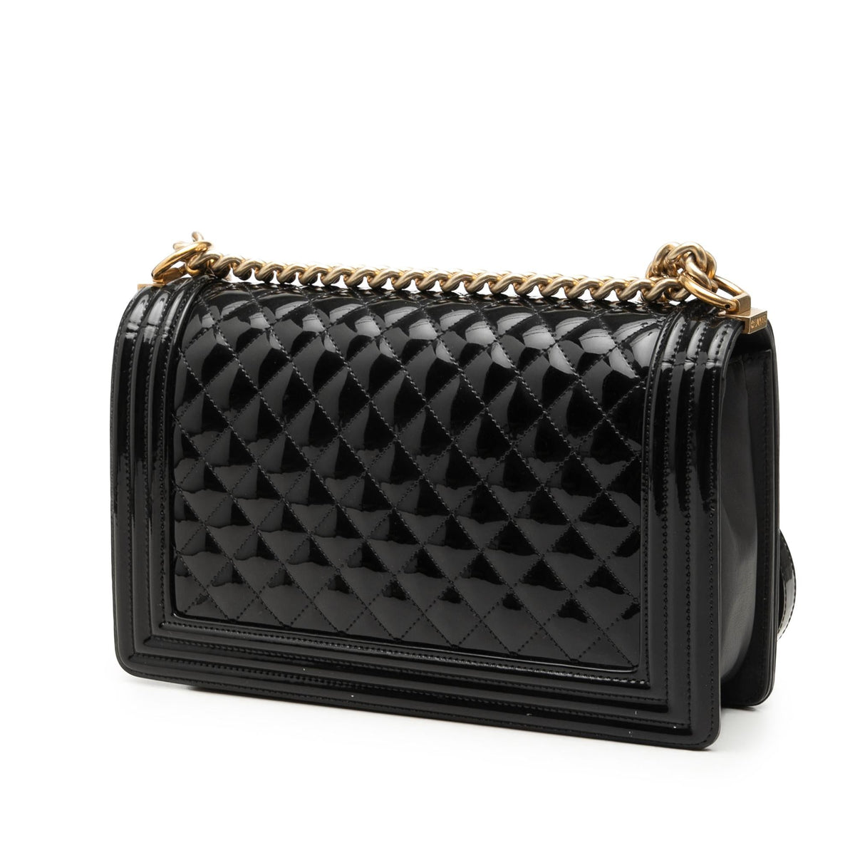 Chanel Medium Quilted Patent Boy Flap