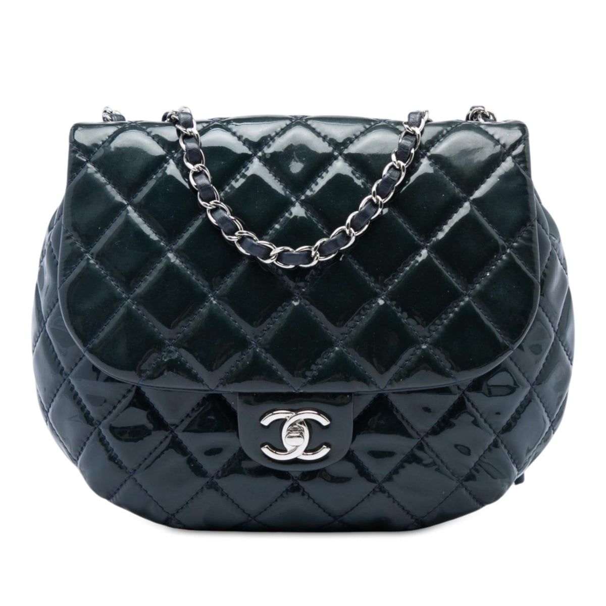Chanel Medium Quilted Patent Bubble CC Flap