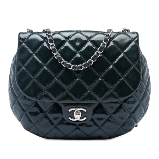 Chanel Medium Quilted Patent Bubble CC Flap
