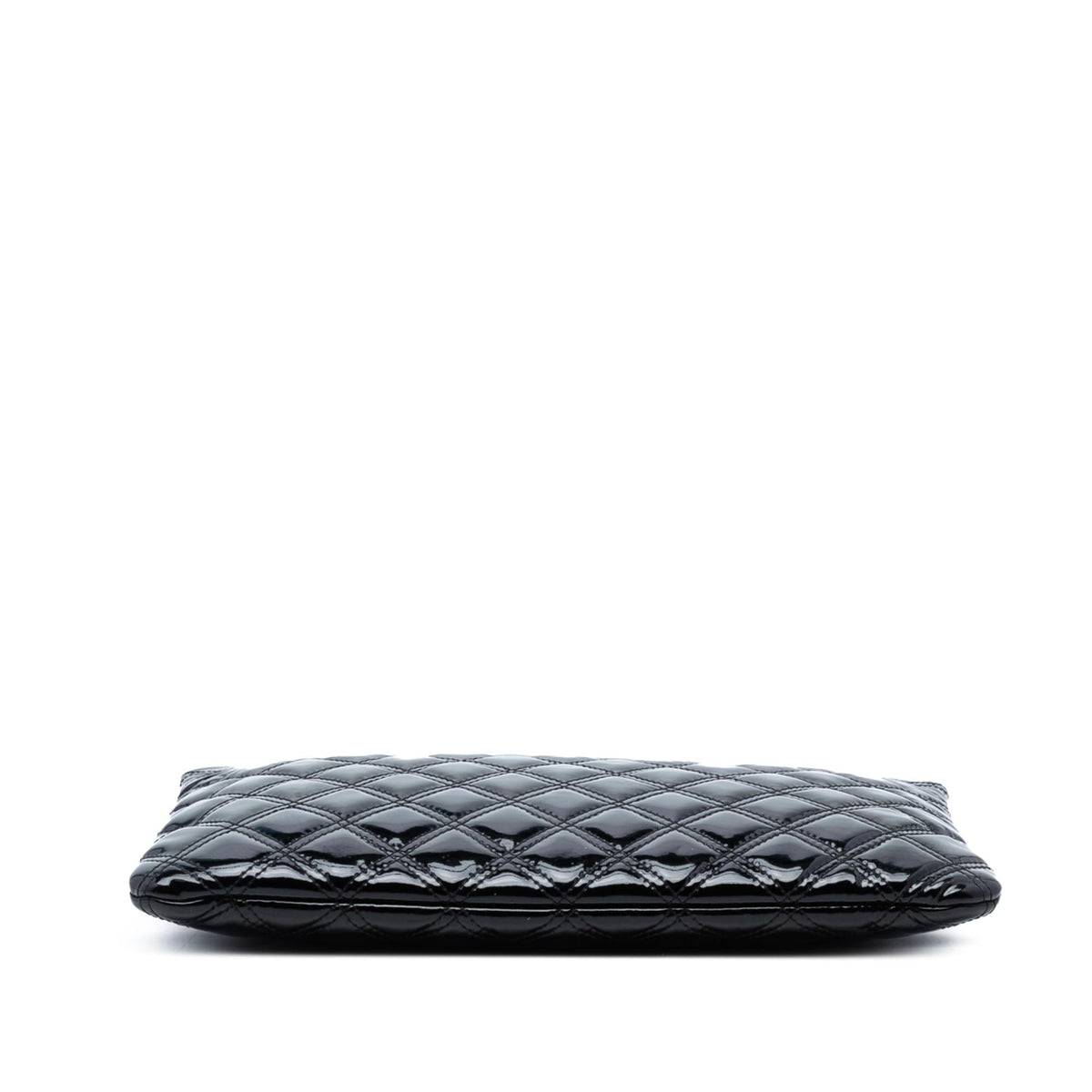 Chanel Medium Quilted Patent Double Stitch O Case Clutch