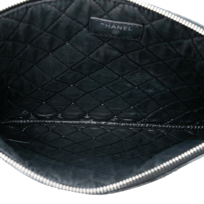 Chanel Medium Quilted Patent Double Stitch O Case Clutch