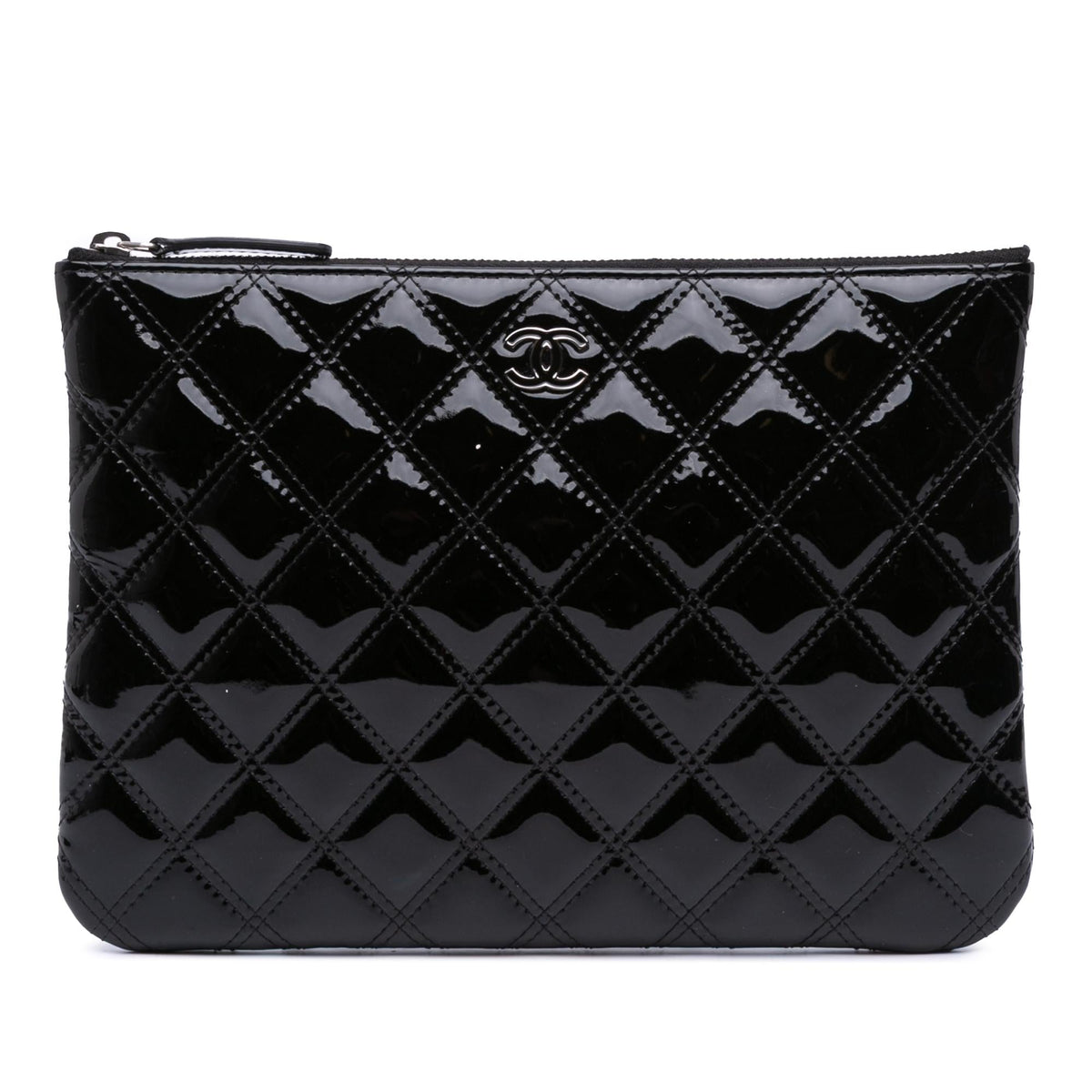 Chanel Medium Quilted Patent O Case Clutch