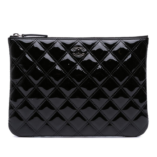 Chanel Medium Quilted Patent O Case Clutch