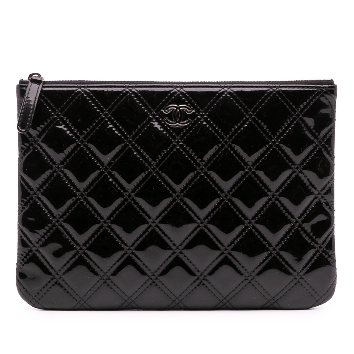 Chanel Medium Quilted Patent O Case Clutch