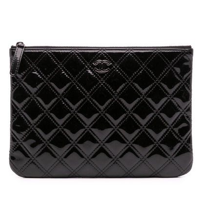 Chanel Medium Quilted Patent O Case Clutch