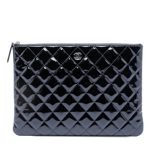 Chanel Medium Quilted Patent O Case Clutch