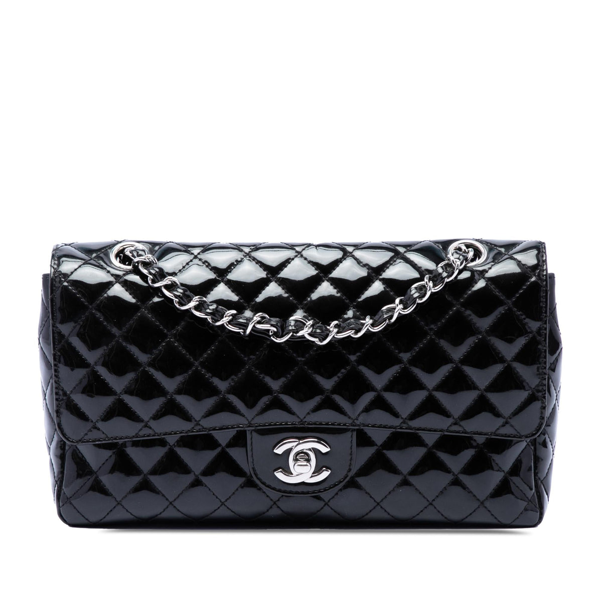 Chanel Medium Quilted Patent Secret Label Flap
