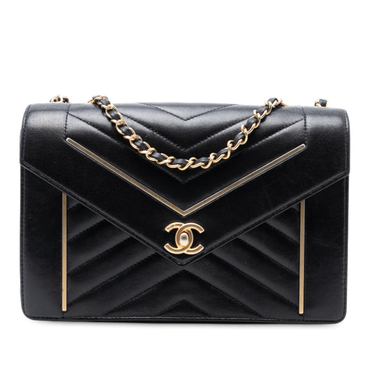 Chanel Medium Reversed Chevron Lambskin Flap