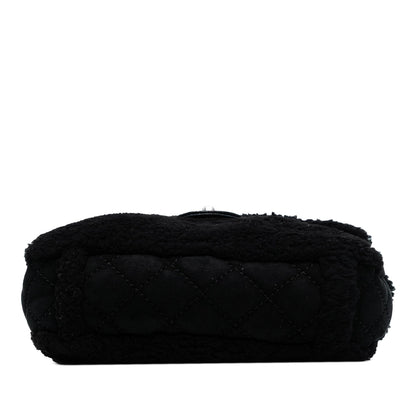 Chanel Medium Shearling Pearl Studded Flap