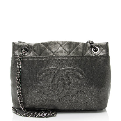 Chanel Metallic Caviar Leather Timeless CC Soft Tote
